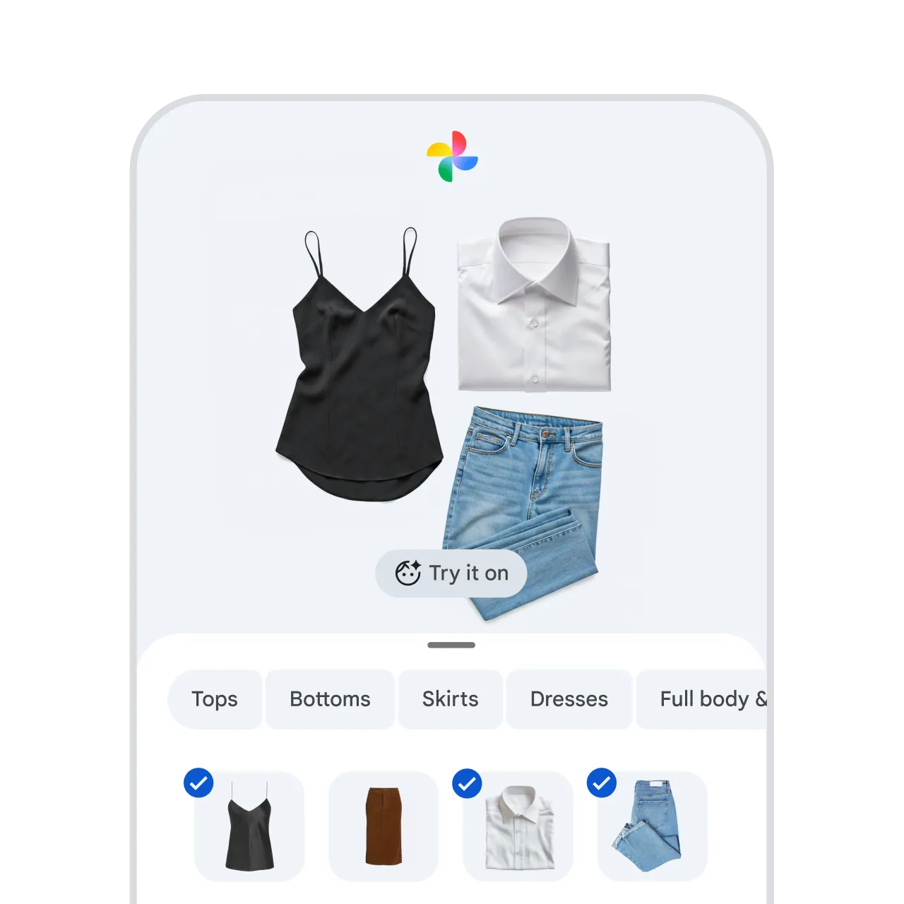 Официальный кадр Google Photos wardrobe на Android