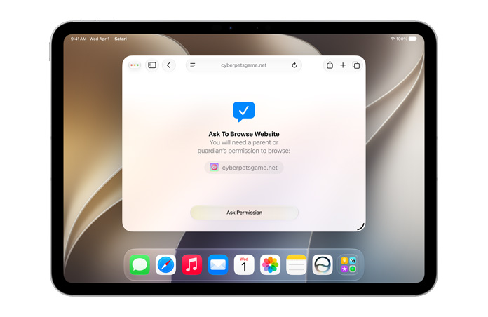 Интерфейс Ask to Browse на iPad из официальных материалов Apple