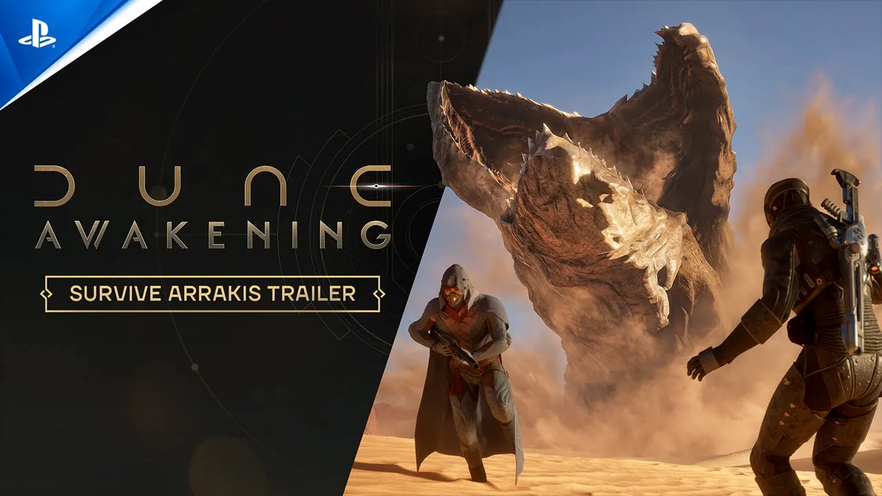 Официальный трейлерный кадр Dune: Awakening Survive Arrakis для PS5