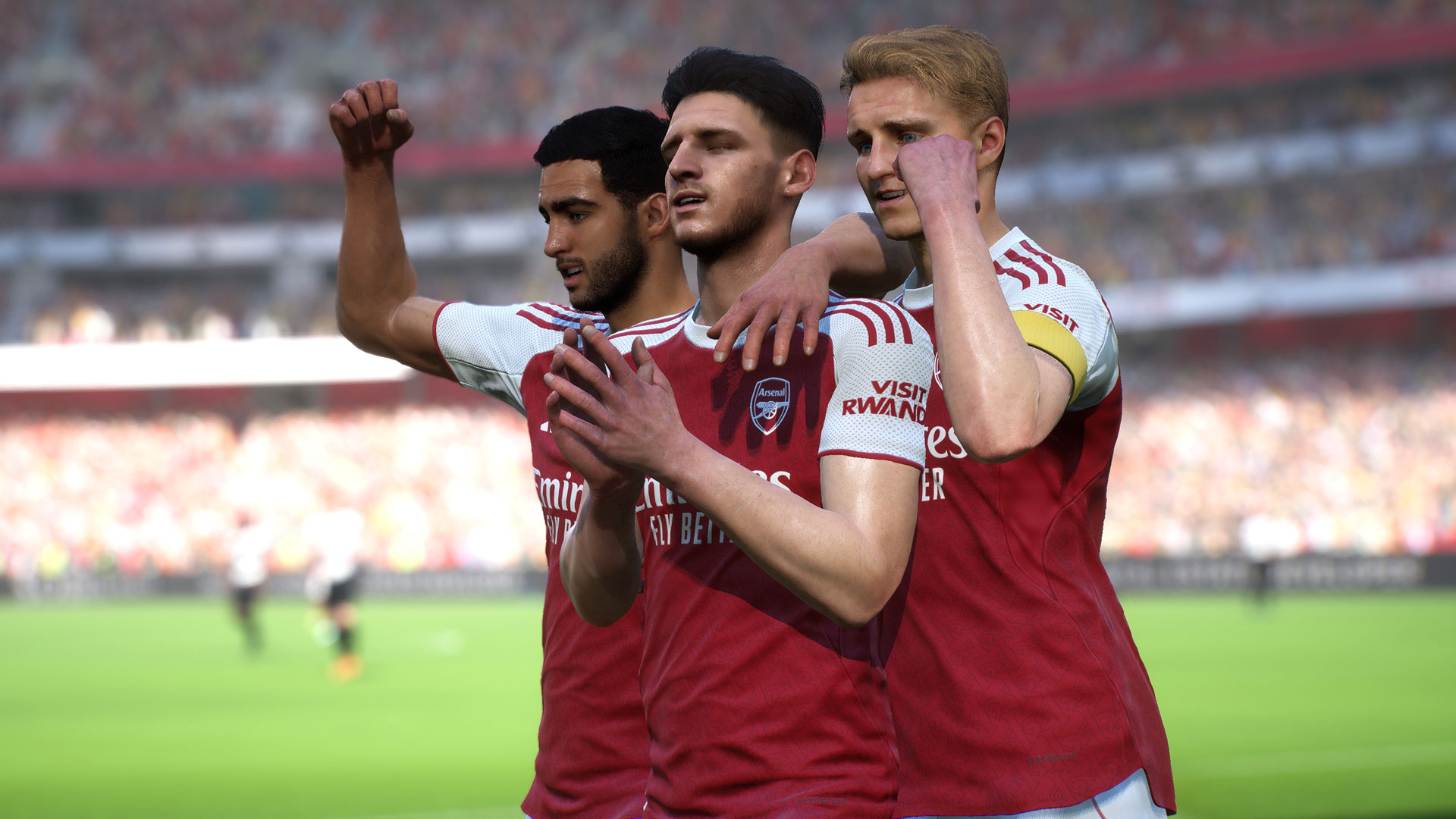 Официальный горизонтальный кадр eFootball с игроками Arsenal