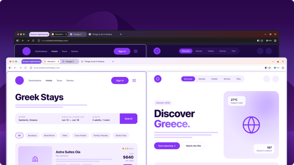 Официальный визуал нового дизайна Firefox с окнами браузера