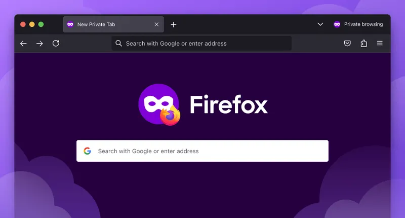 Окно Firefox в режиме Private Browsing