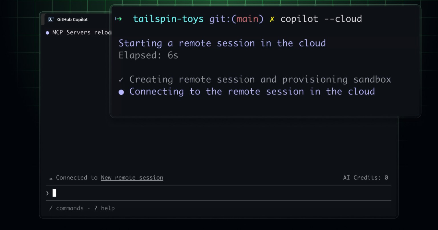 Официальный визуал GitHub Copilot sandboxes в локальном и облачном окружении