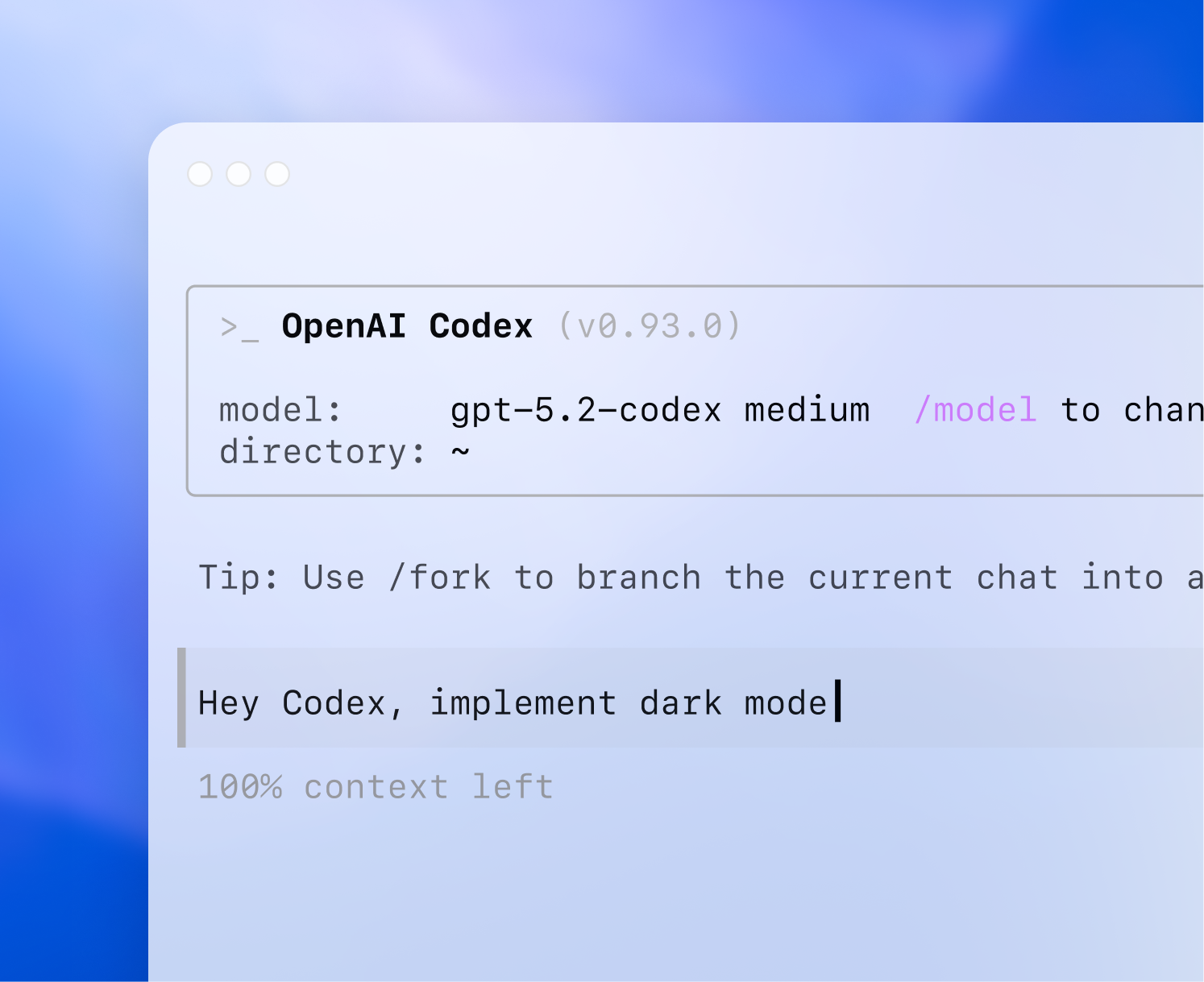 Официальный visual OpenAI Codex в terminal surface
