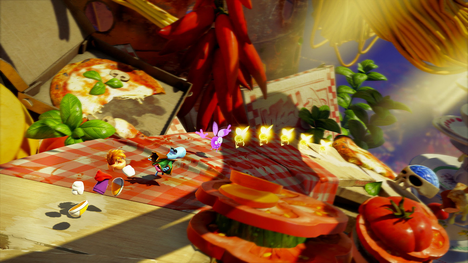 Официальный кадр Rayman Legends Retold с музыкальным уровнем и персонажами
