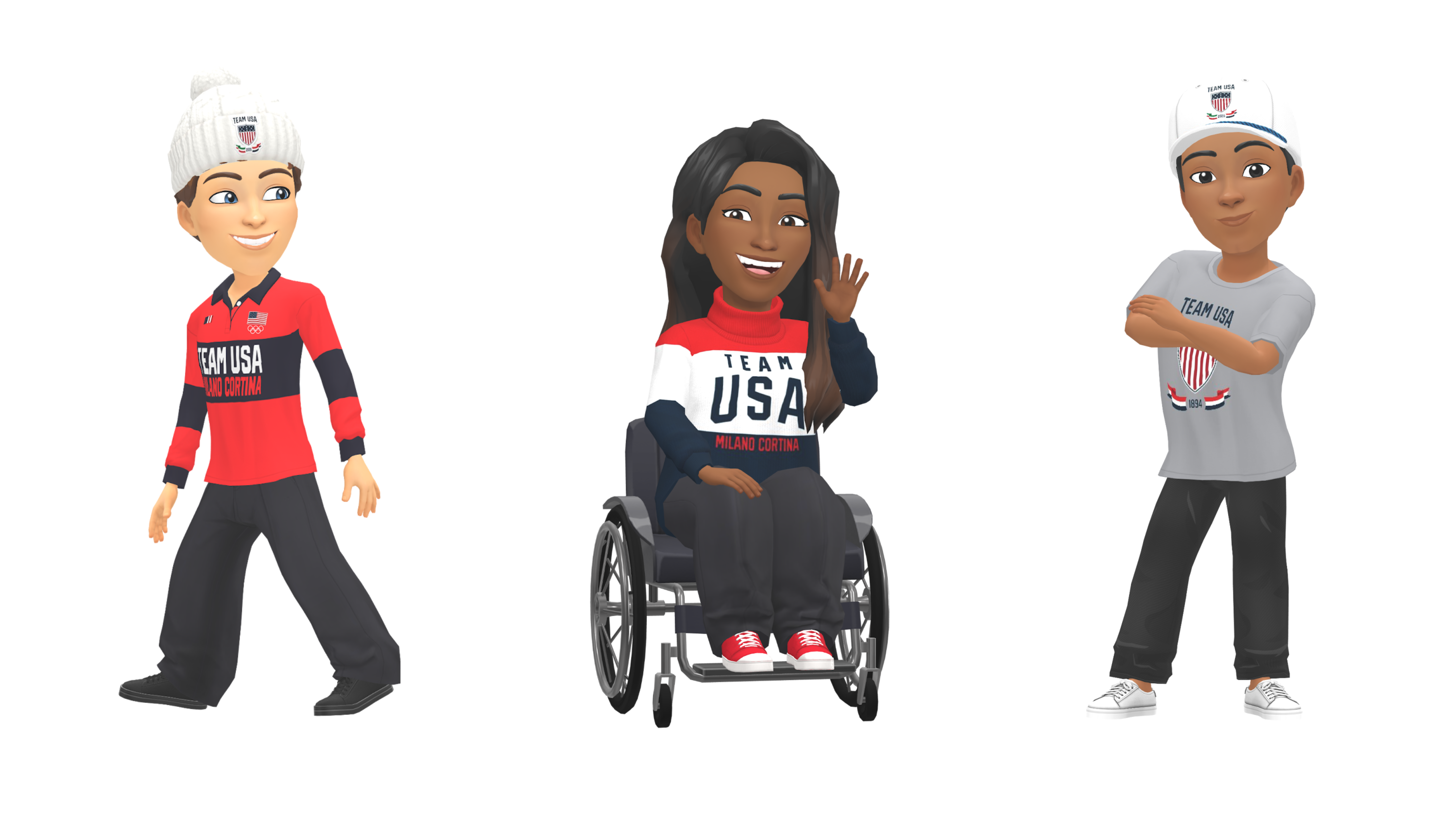 Официальный визуал Snap с Bitmoji-аватарами в спортивной одежде Team USA