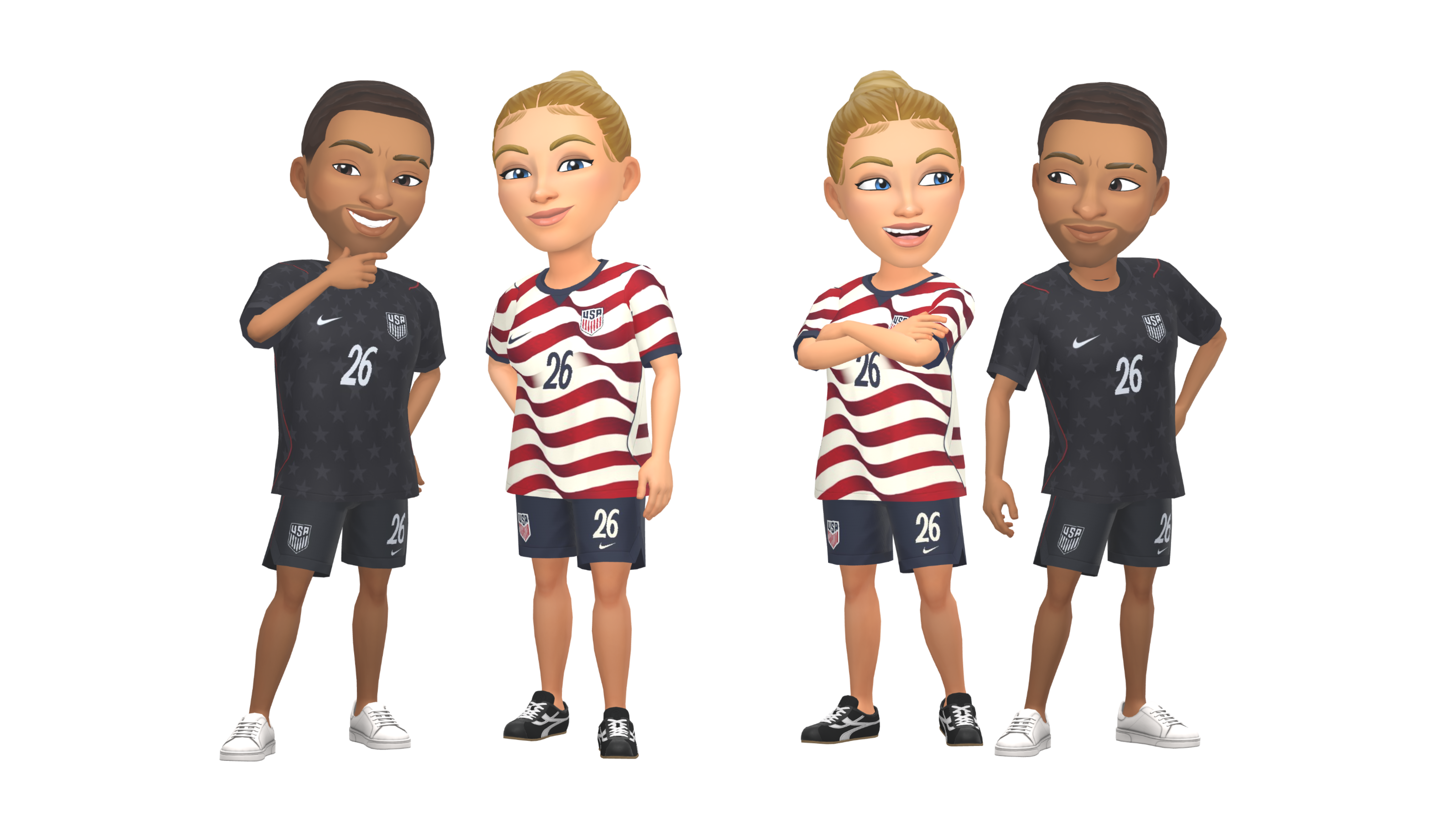 Официальный визуал Snap с Bitmoji-аватарами в футбольной форме U.S. Soccer