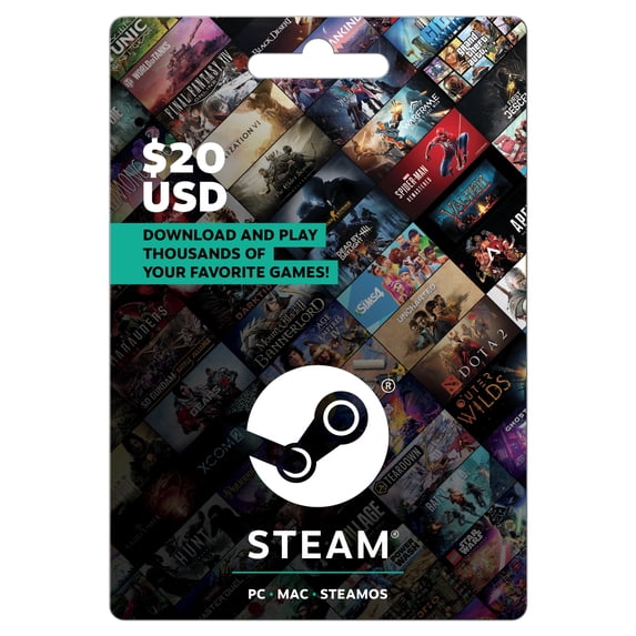 Физическая Steam Gift Card на 20 долларов
