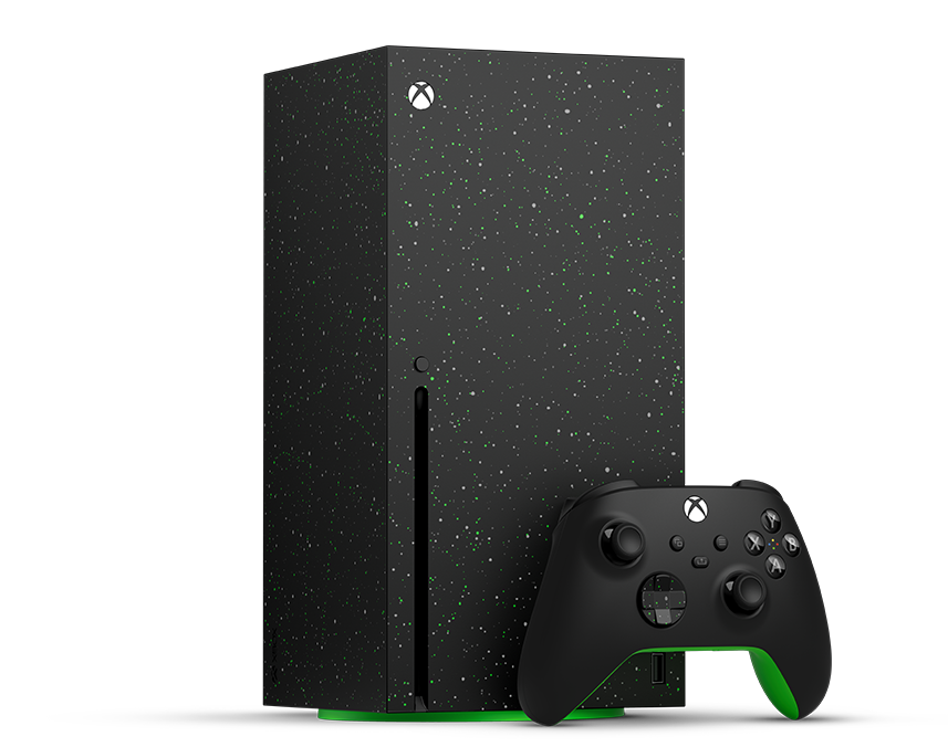 Официальное изображение Xbox Series X Galaxy Black с контроллером