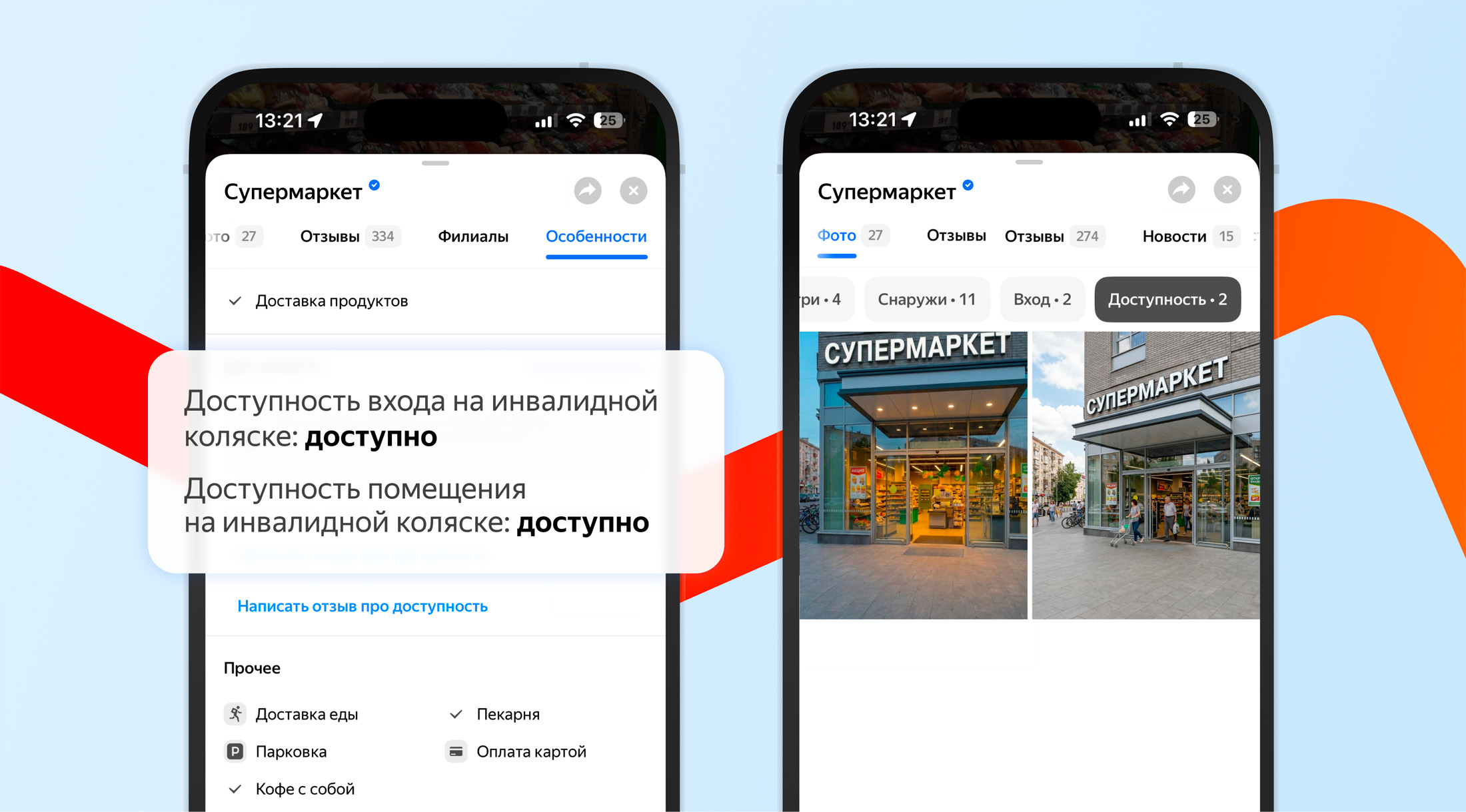 Официальный интерфейс Яндекс Карт с отметкой доступности входа