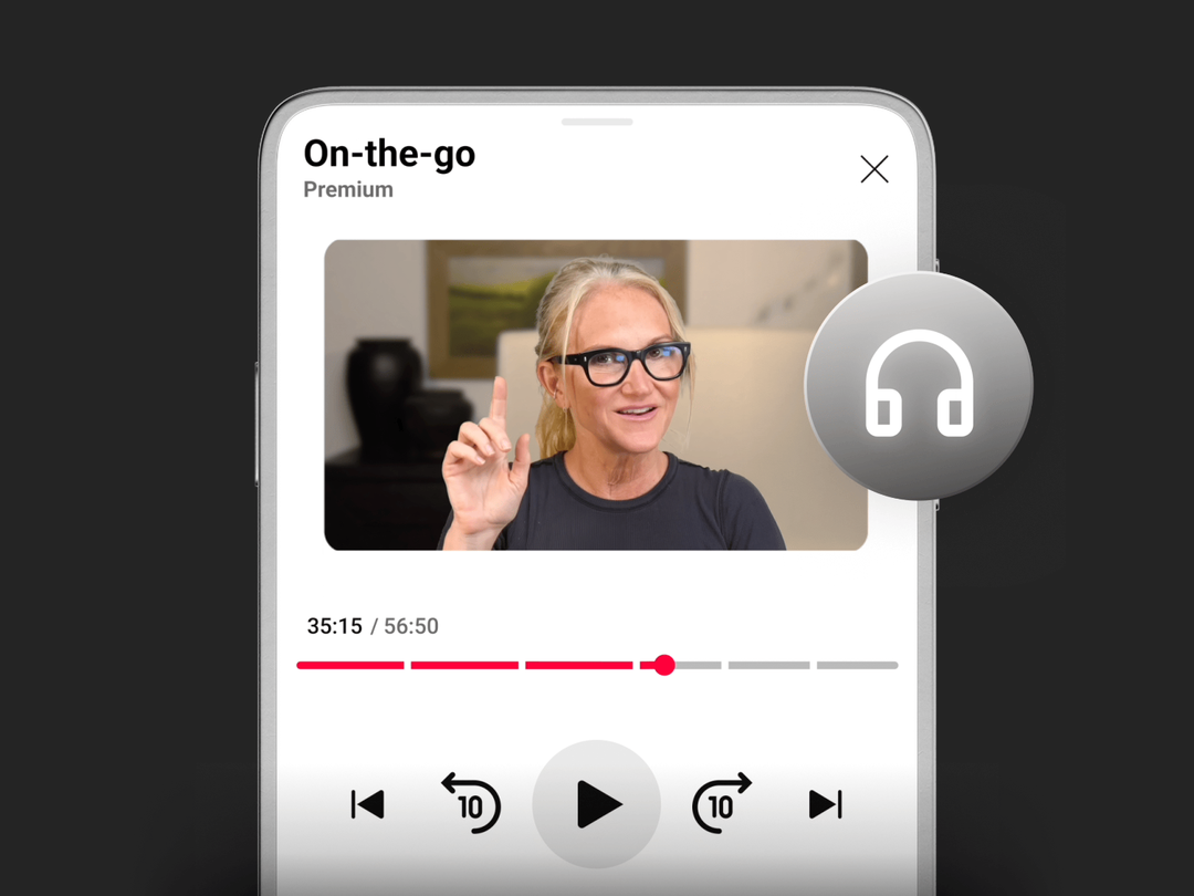 Официальный визуал YouTube Premium с интерфейсом on-the-go